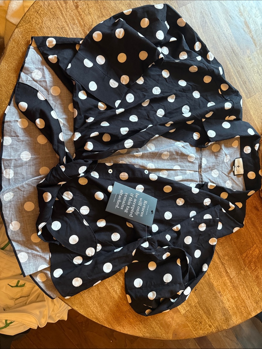 Tuckernuck Black and White Polka Dot Blouse
